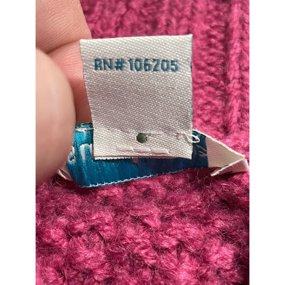 Sundance Long Chunky Fair Isle Button Down Cardigan Sweater Womens Small Pink - Picture 7 of 10